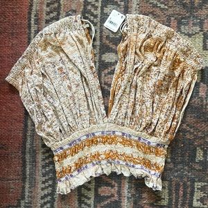 Free People Deep V blouse